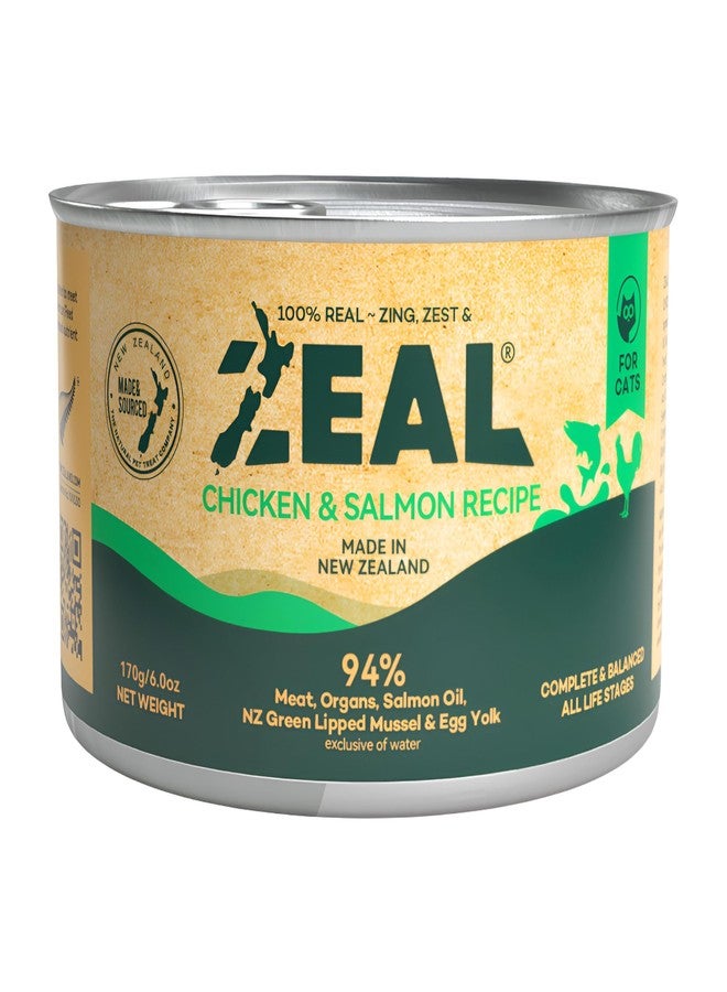 ZEAL New Zealand Wet Cat Food – High Protein, Grain-Free with Superfoods (Chicken & Salmon, 6oz Can, 12-Pack) - Image 1